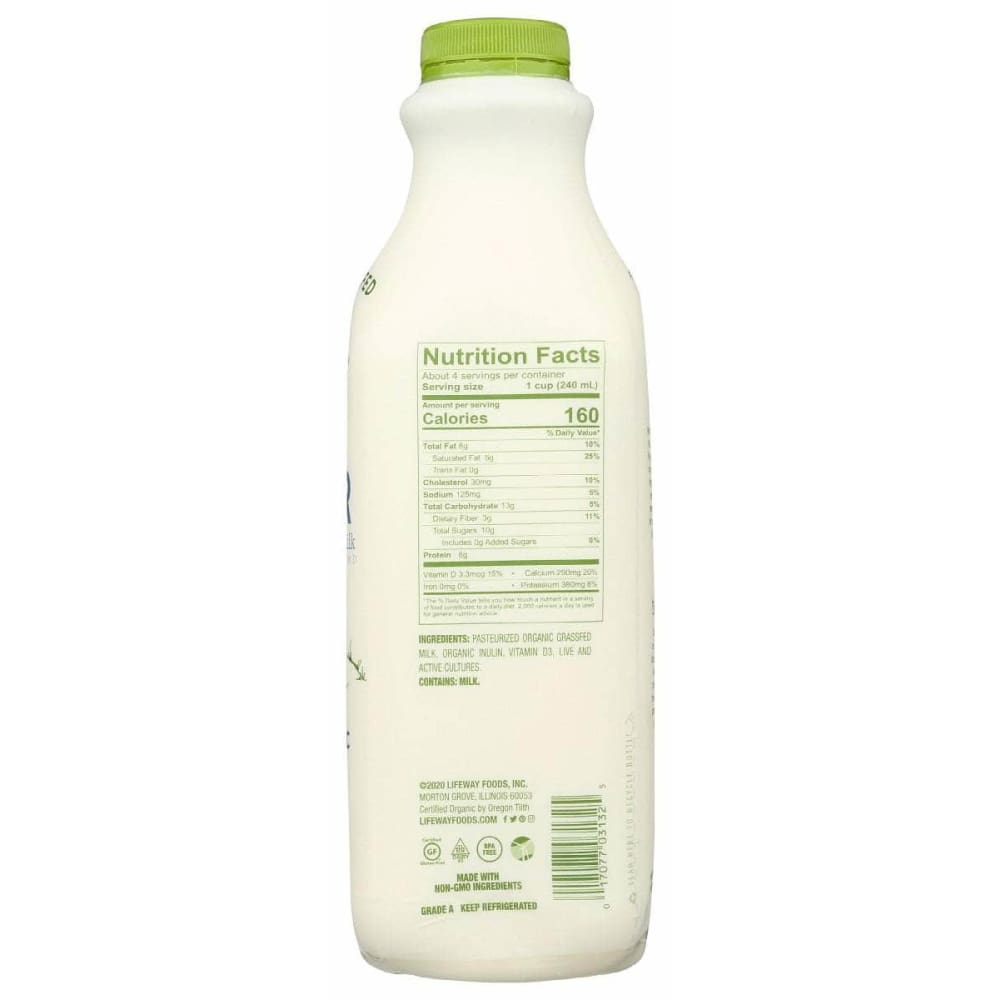 LIFEWAY Grocery > Refrigerated LIFEWAY: Plain Organic Kefir Grass Fed, 32 oz