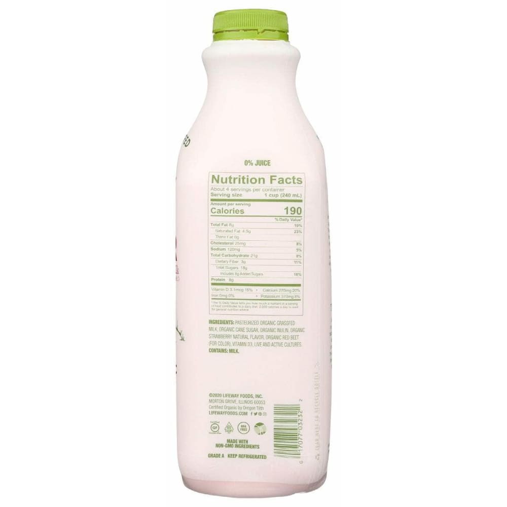 LIFEWAY Grocery > Refrigerated LIFEWAY: Strawberry Organic Kefir Grass Fed, 32 oz