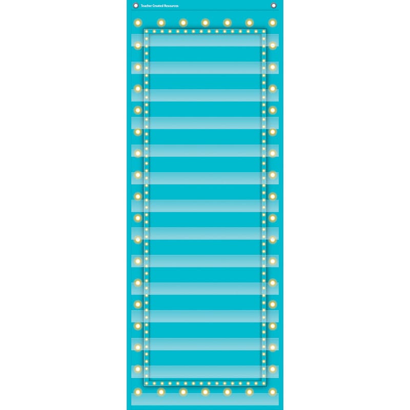 Light Blue Marquee 14 Pocket 13X34 Pocket Chart (Pack of 2) - Pocket Charts - Teacher Created Resources