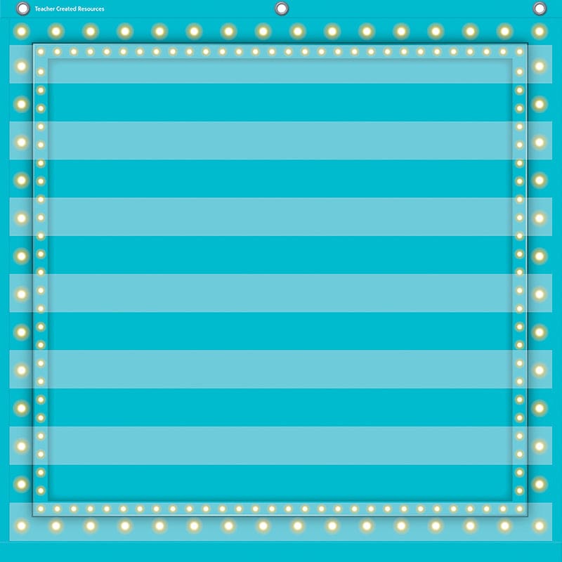 Light Blue Marquee 7 Pocket 28X28 Pocket Chart (Pack of 2) - Pocket Charts - Teacher Created Resources