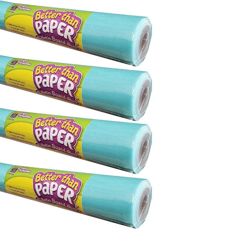 Light Turquoise Bb Roll 4/Ct Better Than Paper - Bulletin Board & Kraft Rolls - Teacher Created Resources