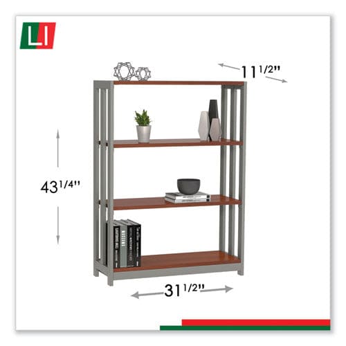 Linea Italia Trento Line Bookcase Three-shelf 31.5w X 11.5d X 43.25h Cherry - Furniture - Linea Italia®