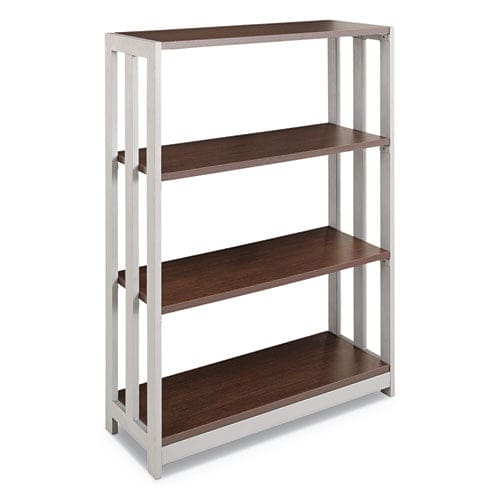 Linea Italia Trento Line Bookcase Three-shelf 31.5w X 11.63d X 43.25h Mocha - Furniture - Linea Italia®