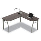 Linea Italia Trento Line L-shaped Desk 59.13 X 59.13 X 29.5 Mocha/gray - Furniture - Linea Italia®