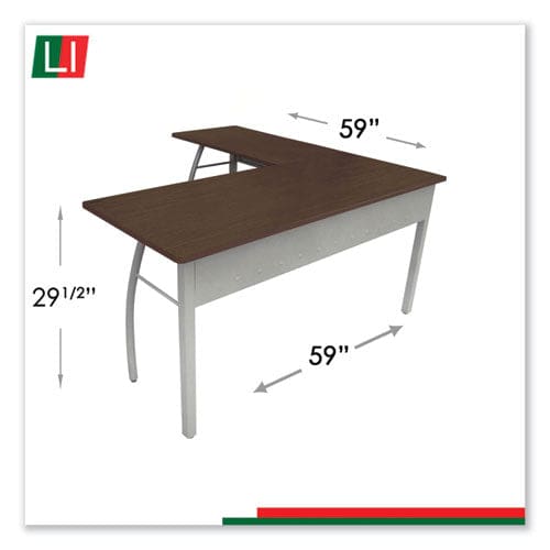 Linea Italia Trento Line L-shaped Desk 59.13 X 59.13 X 29.5 Mocha/gray - Furniture - Linea Italia®