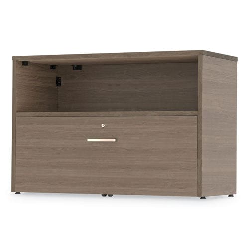 Linea Italia Urban 36 Credenza Bottom Pedestal 35.25w X 15.25d X 23.75h Natural Walnut - Furniture - Linea Italia®