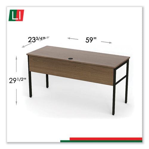 Linea Italia Urban Series Desk Workstation 59 X 23.75 X 29.5 Natural Walnut - Furniture - Linea Italia®