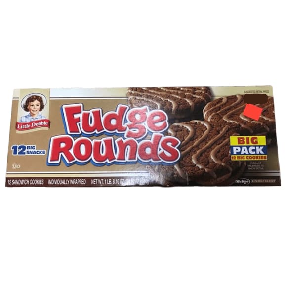 Little Debbie Fudge Rounds Sandwich Cookies, 12 Count - ShelHealth.Com