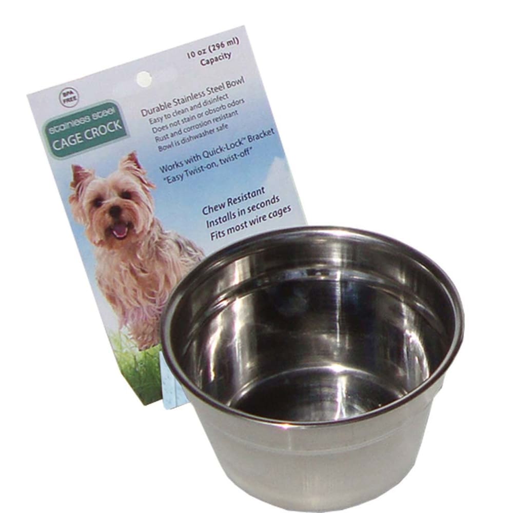 Lixit Stainless Steel Dog Crock Silver 10 Ounces - Pet Supplies - Lixit