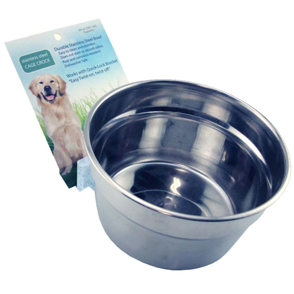 Lixit Stainless Steel Dog Crock Silver 20 Ounces - Pet Supplies - Lixit