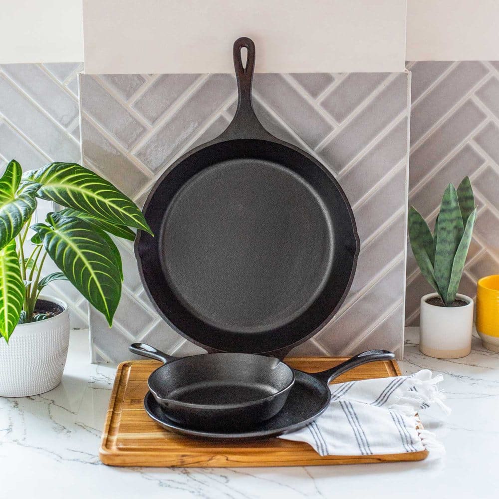 Lodge Cast Iron 3-Piece Cookware Set Includes 8 Skillet 10.5 Griddle 13.25 Skillet - Cookware - Lodge