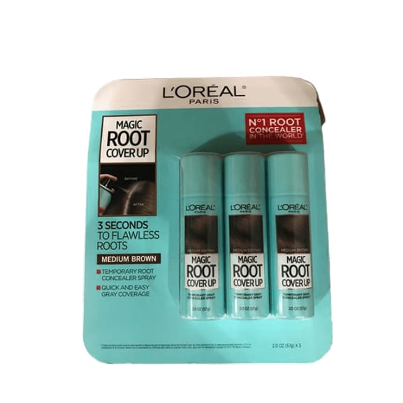 L'Oreal Paris Magic Root Cover Up Gray Concealer Spray, Choose Color, 3 x 2 Oz - ShelHealth.Com