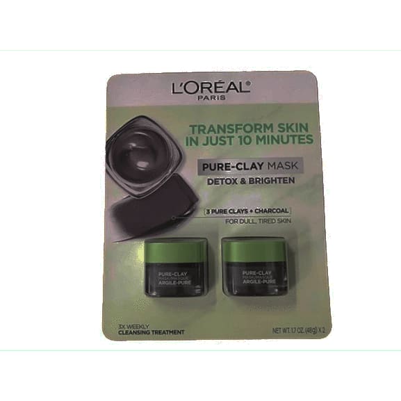 L'Oreal Pure-Clay Mask, 2 pk./1.7 oz. - ShelHealth.Com