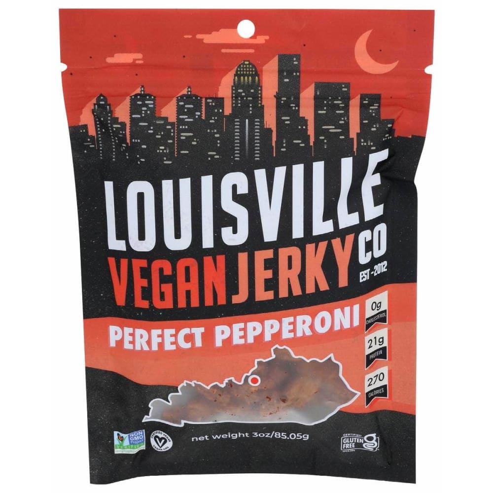 LOUISVILLE VEGAN JERKY LOUISVILLE VEGAN JERKY Perfect Pepperoni, 3 oz