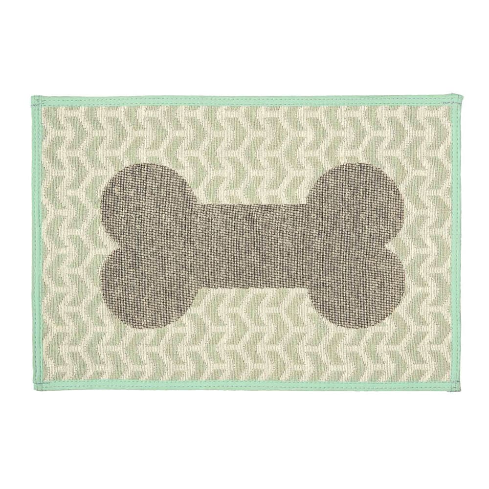 Loving Pets Bella Fashion Mats Geometric Bone Aqua 1ea - Pet Supplies - Loving Pets