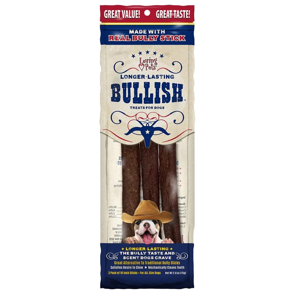 Loving Pets Bullish Sticks Dog Treat 10 in 3 Pack - Pet Supplies - Loving Pets