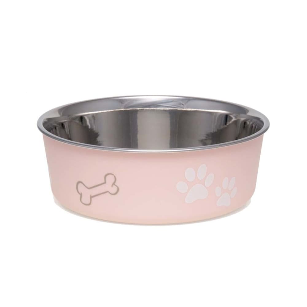 Loving Pets Classic Dog Bowl Paw Print Paparazzi Pink Small - Pet Supplies - Loving Pets