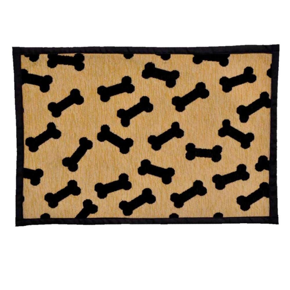 Loving Pets Fashion Dog Mat Dancing Bone Tan; Black - Pet Supplies - Loving Pets