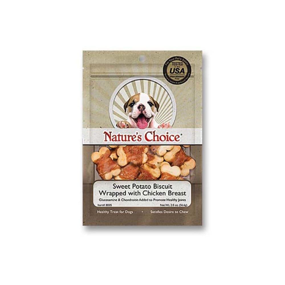 Loving Pets Natures Choice Chicken Wrapped Sweet Potato Biscuit Dog Treats 2 oz - Pet Supplies - Loving Pets
