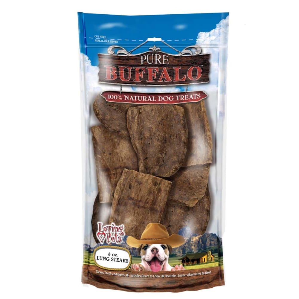 Loving Pets Pure Buffalo Lung Steaks Dog Treat 8 oz - Pet Supplies - Loving Pets