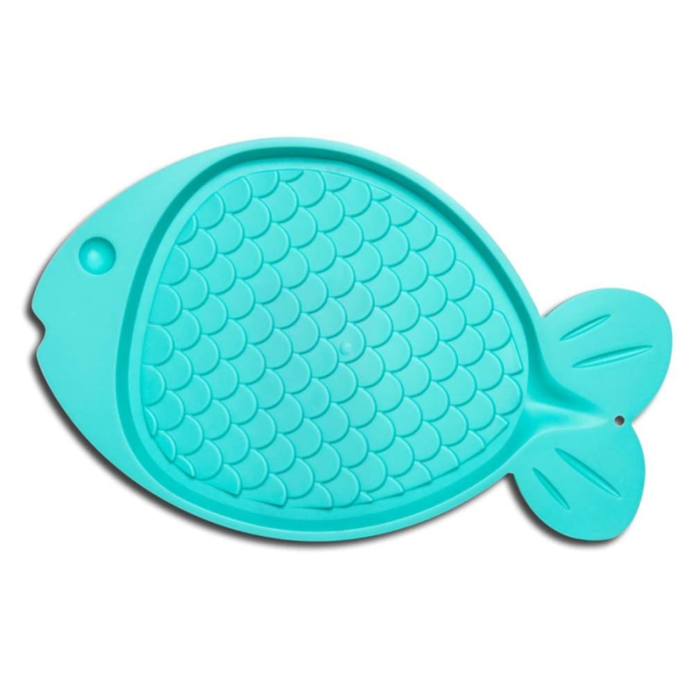 Loving Pets Spill-Proof Fish Shaped Cat Mat Aqua Green - Pet Supplies - Loving Pets