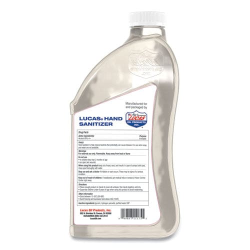 Lucas Oil Liquid Hand Sanitizer 0.5 Gal Bottle Unscented 6/carton - Janitorial & Sanitation - Lucas Oil