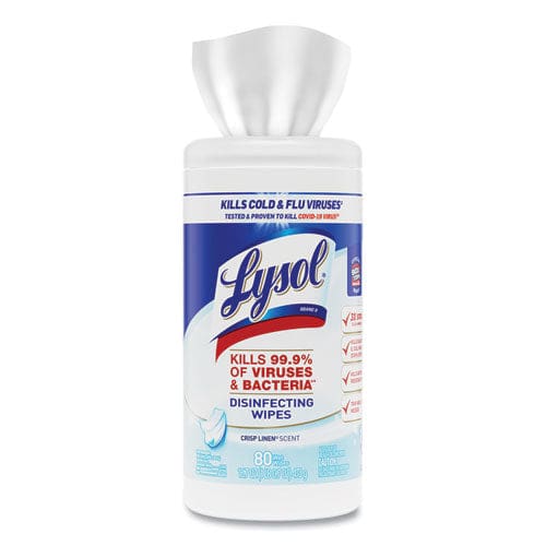 LYSOL Brand Disinfecting Wipes 7 X 7.25 Crisp Linen 80 Wipes/canister 6 Canisters/carton - School Supplies - LYSOL® Brand