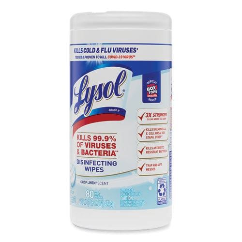 LYSOL Brand Disinfecting Wipes 7 X 7.25 Crisp Linen 80 Wipes/canister - School Supplies - LYSOL® Brand