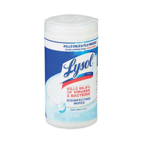 LYSOL Brand Disinfecting Wipes 7 X 7.25 Crisp Linen 80 Wipes/canister - School Supplies - LYSOL® Brand