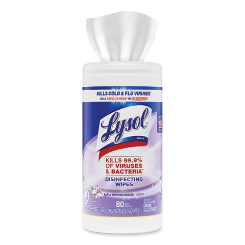 LYSOL Brand Disinfecting Wipes 7 X 7.25 Early Morning Breeze 80 Wipes/canister 6 Canisters/carton - School Supplies - LYSOL® Brand