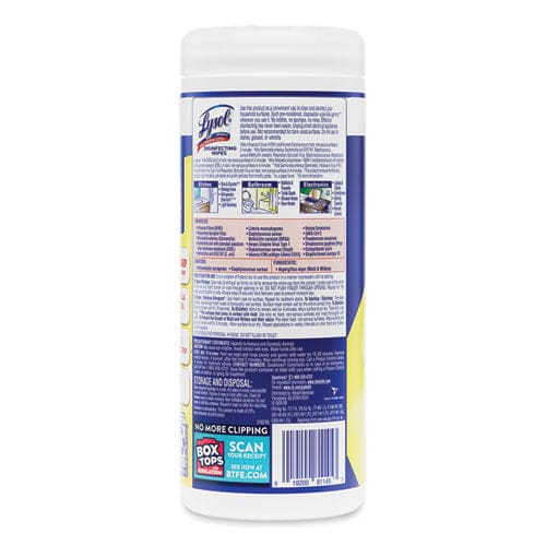 LYSOL Brand Disinfecting Wipes 7 X 7.25 Lemon And Lime Blossom 35 Wipes/canister 12 Canisters/carton - School Supplies - LYSOL® Brand