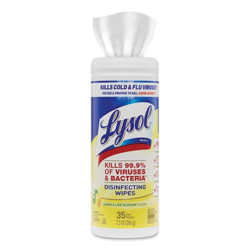 LYSOL Brand Disinfecting Wipes 7 X 7.25 Lemon And Lime Blossom 35 Wipes/canister 12 Canisters/carton - School Supplies - LYSOL® Brand