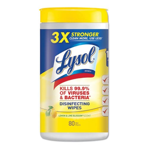 LYSOL Brand Disinfecting Wipes 7 X 7.25 Lemon And Lime Blossom 35 Wipes/canister 3 Canisters/pack 4 Packs/carton - School Supplies - LYSOL®