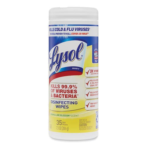 LYSOL Brand Disinfecting Wipes 7 X 7.25 Lemon And Lime Blossom 35 Wipes/canister - School Supplies - LYSOL® Brand