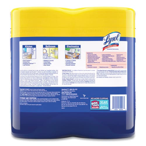 LYSOL Brand Disinfecting Wipes 7 X 7.25 Lemon And Lime Blossom 80 Wipes/canister 2 Canisters/pack 3 Packs/carton - School Supplies - LYSOL®