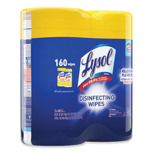 LYSOL Brand Disinfecting Wipes 7 X 7.25 Lemon And Lime Blossom 80 Wipes/canister 2 Canisters/pack 3 Packs/carton - School Supplies - LYSOL®