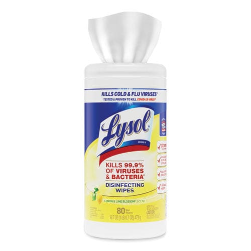 LYSOL Brand Disinfecting Wipes 7 X 7.25 Lemon And Lime Blossom 80 Wipes/canister - School Supplies - LYSOL® Brand