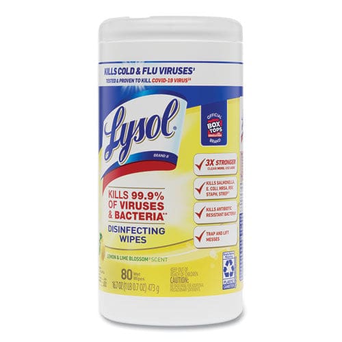 LYSOL Brand Disinfecting Wipes 7 X 7.25 Lemon And Lime Blossom 80 Wipes/canister - School Supplies - LYSOL® Brand