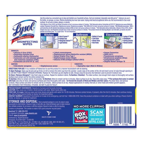 LYSOL Brand Disinfecting Wipes 7 X 7.25 Lemon And Lime Blossom 80 Wipes/canister - School Supplies - LYSOL® Brand