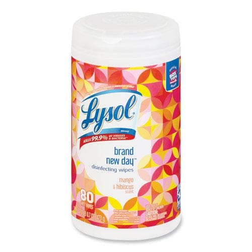 LYSOL Brand Disinfecting Wipes 7 X 7.25 Mango And Hibiscus 80 Wipes/canister - School Supplies - LYSOL® Brand