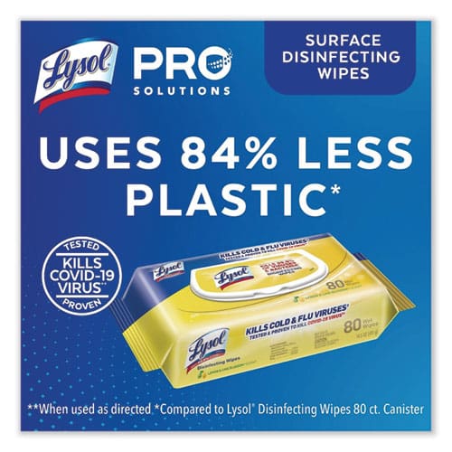 LYSOL Brand Disinfecting Wipes Flatpacks 6.69 X 7.87 Lemon And Lime Blossom 80 Wipes/flat Pack 6 Flat Packs/carton - School Supplies -