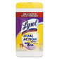 LYSOL Brand Dual Action Disinfecting Wipes 7 X 7.5 Citrus White/purple 75/canister 6/carton - School Supplies - LYSOL® Brand