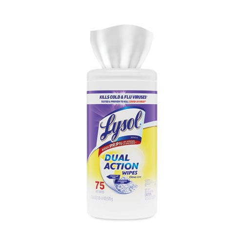 LYSOL Brand Dual Action Disinfecting Wipes 7 X 7.5 Citrus White/purple 75/canister - School Supplies - LYSOL® Brand