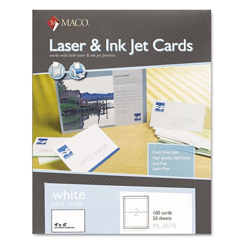 MACO Unruled Microperforated Laser/inkjet Index Cards 3 X 5 White 150 Cards 3 Cards/sheet 50 Sheets/box - School Supplies - MACO®