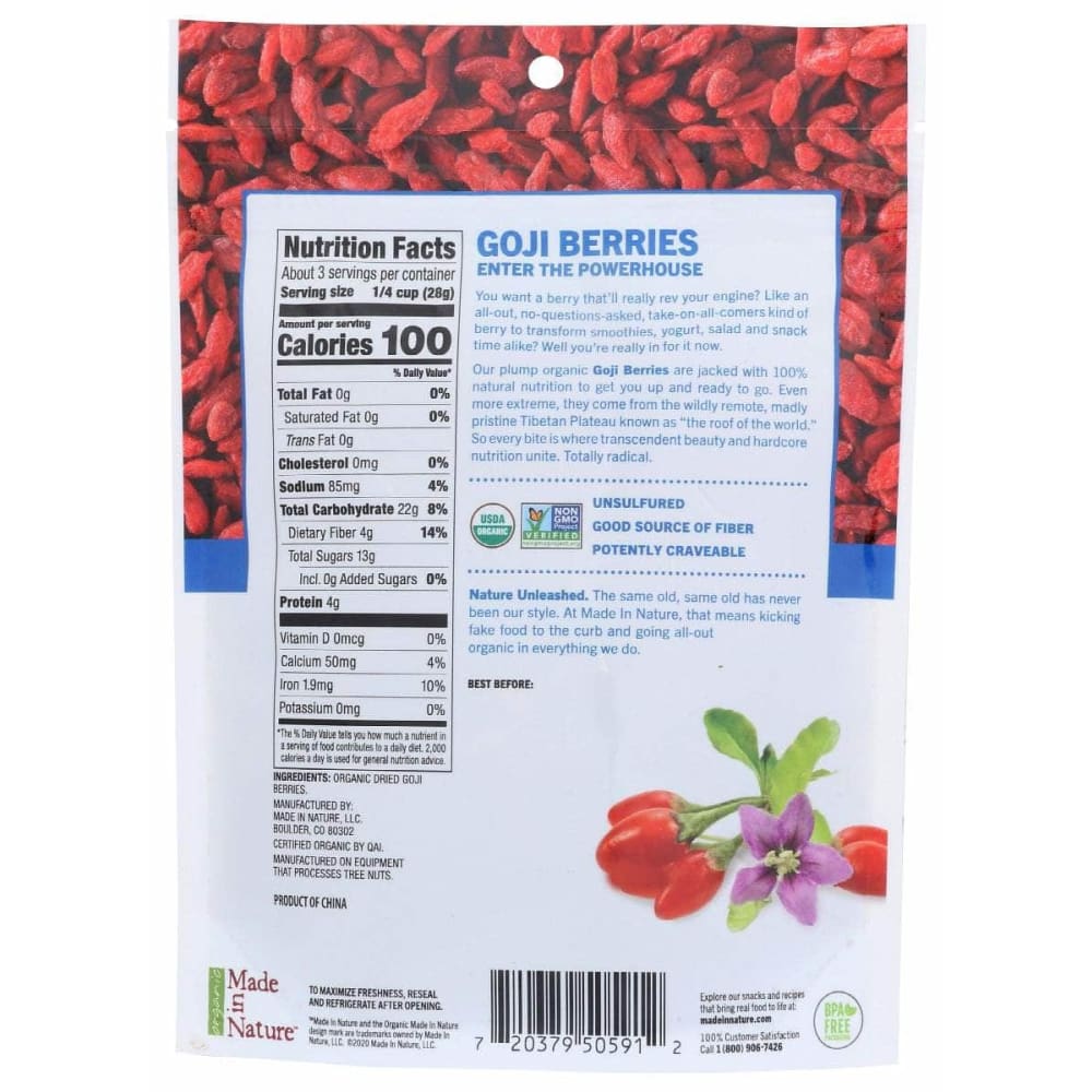 MADE IN NATURE Made In Nature Berries Goji Dried, 3 Oz