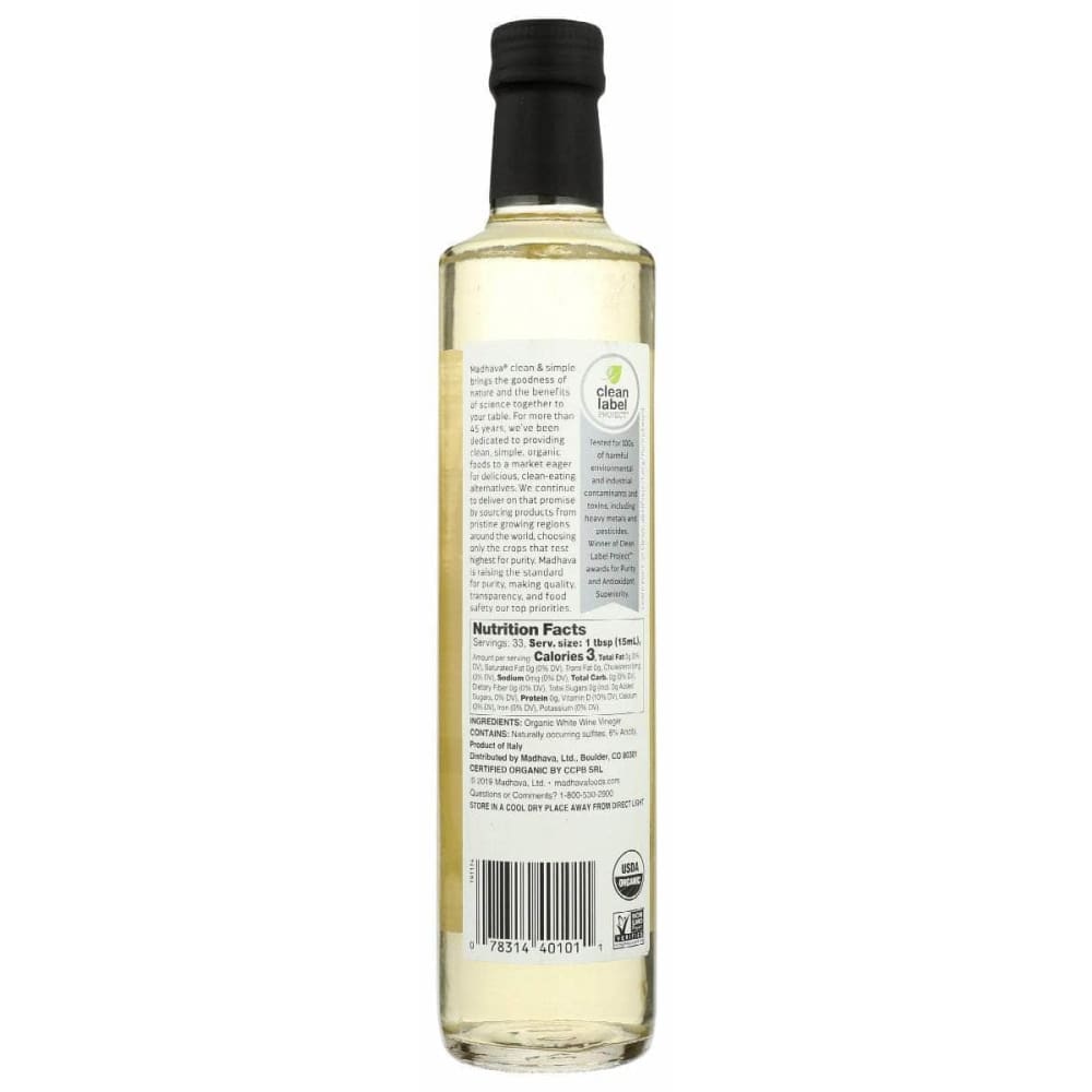 MADHAVA Grocery > Pantry > Condiments MADHAVA: White Wine Vinegar, 500 ml