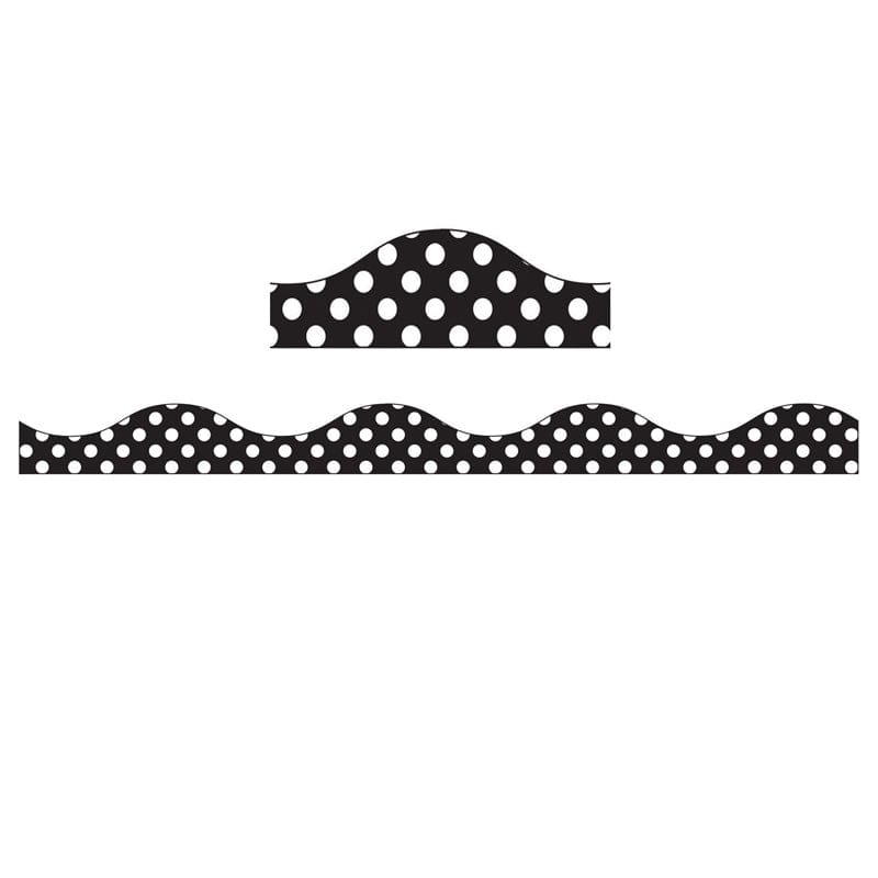 Magnetic Border Lrge Wht Polka Dots On Black (Pack of 8) - Border/Trimmer - Ashley Productions