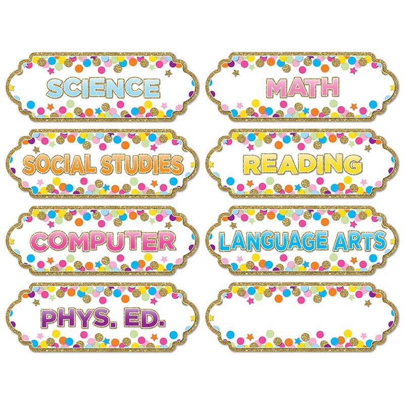 Magnetic Confetti Classroom Subj (Pack of 8) - Organization - Ashley Productions
