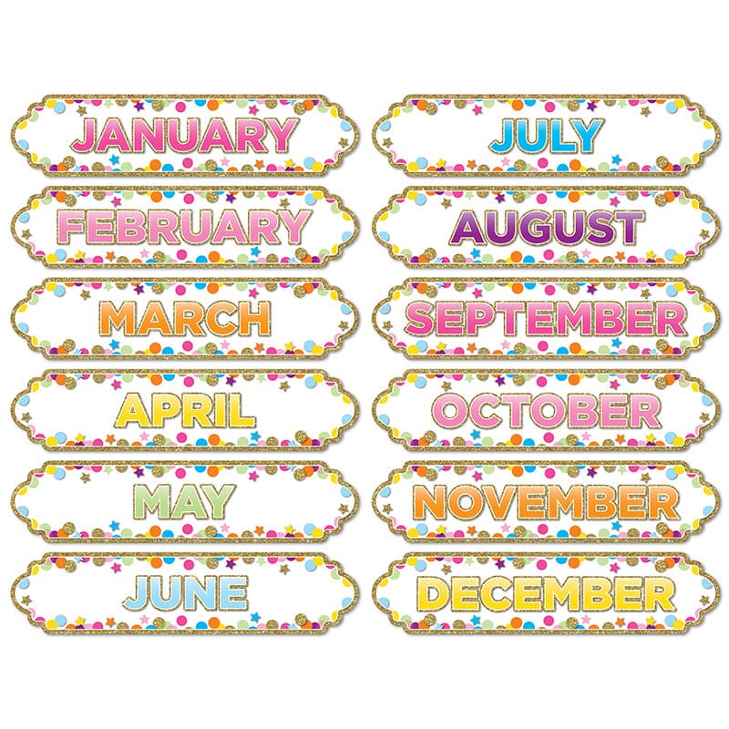 Magnetic Confetti Months Of The Yr (Pack of 8) - Calendars - Ashley Productions