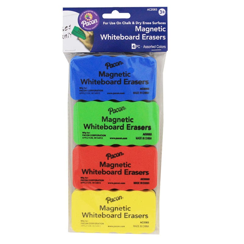 Magnetic Foam Erasers 4Pk (Pack of 8) - Erasers - Dixon Ticonderoga Co - Pacon